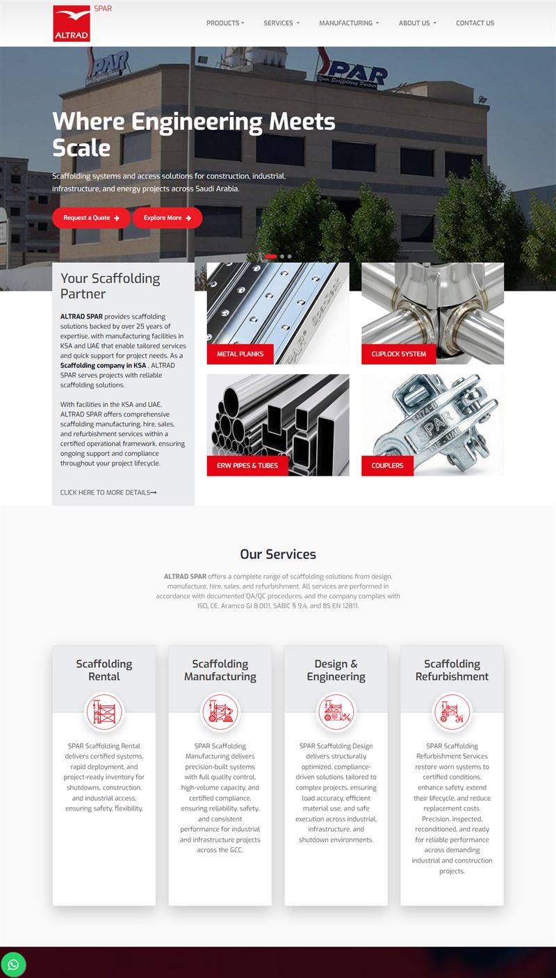 Arabian SPAR website designed by Winsetinfo