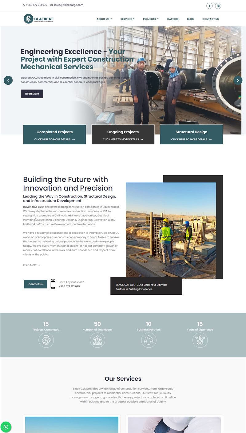 Black Cat GC website designed by Winsetinfo